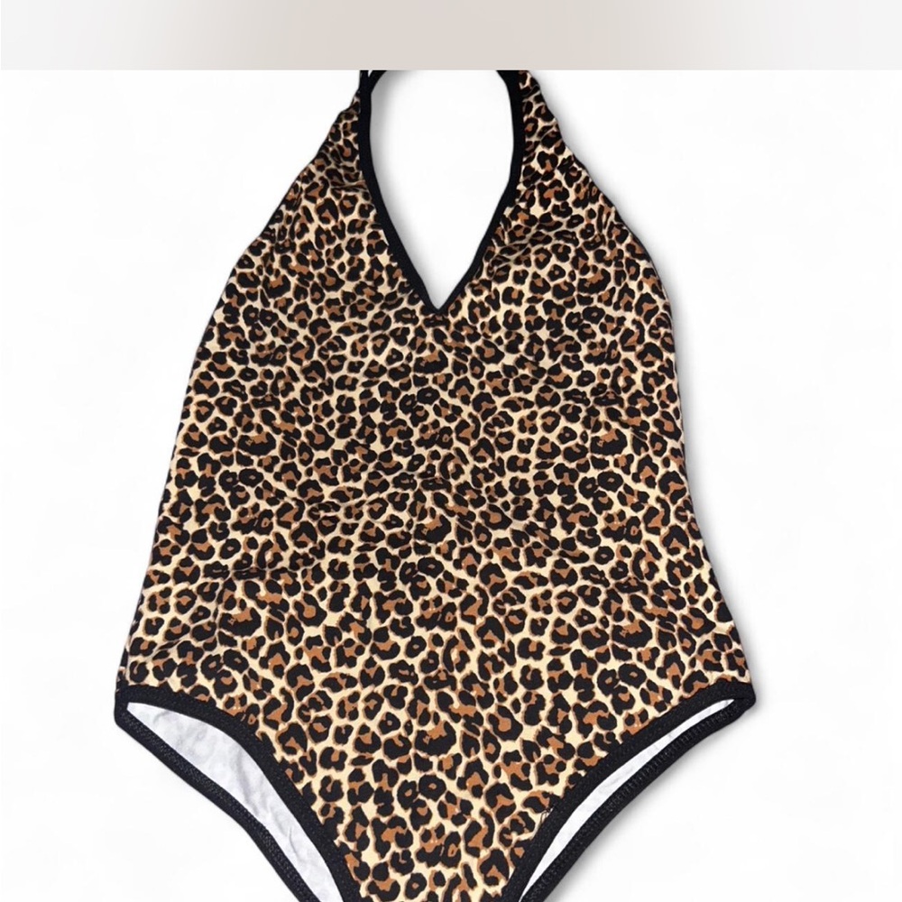 American Apparel Leopard Print Halter Swimsuit